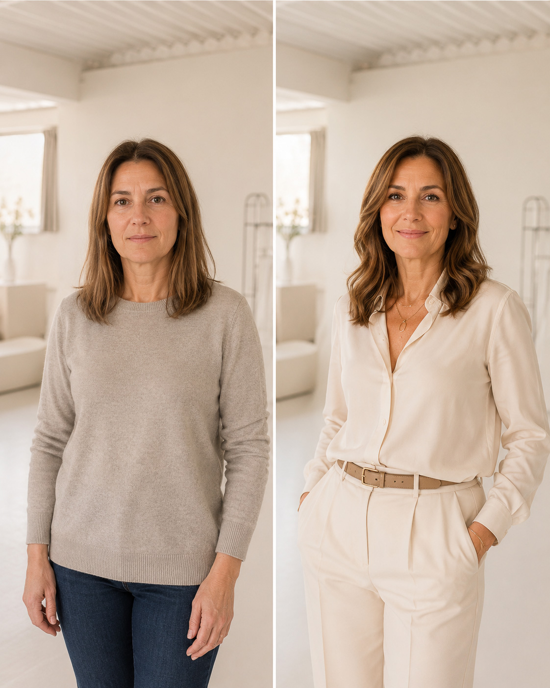 Avant / après — transformation par le conseil en image, Lumineuses